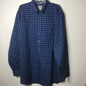L.L. Bean Men’s Blue plaid with red. Lind sleeve button down. XXL Tall